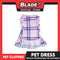 Pet Dress Pink/Blue Checkered Dress with Blue Ribbon (Medium) Perfect Fit for Dogs and Cats
