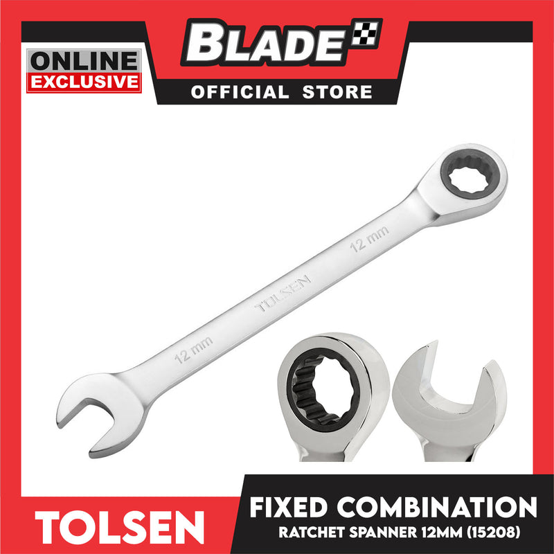 Tolsen 12mm Fixed Combination Ratchet Spanner 15208