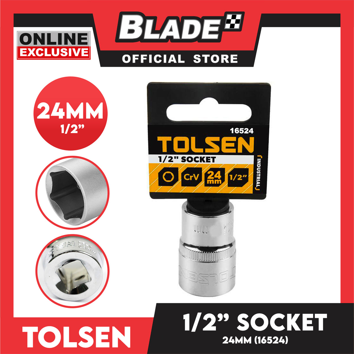 Tolsen 1/2 Industrial Socket 16524