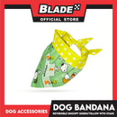 Dog Pet Bandana (Large) Reversible Snoopy Green/Yellow with Stars Washable Scarf