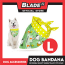 Dog Pet Bandana (Large) Reversible Snoopy Green/Yellow with Stars Washable Scarf