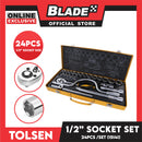 Tolsen  24pcs 1/2 Industrial Socket Set With Steel Case 15141