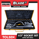 Tolsen  24pcs 1/2 Industrial Socket Set With Steel Case 15141