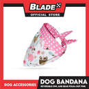 Dog Pet Bandana (Medium) Reversible Owl and Bear Polka Dot Pink Washable Scarf