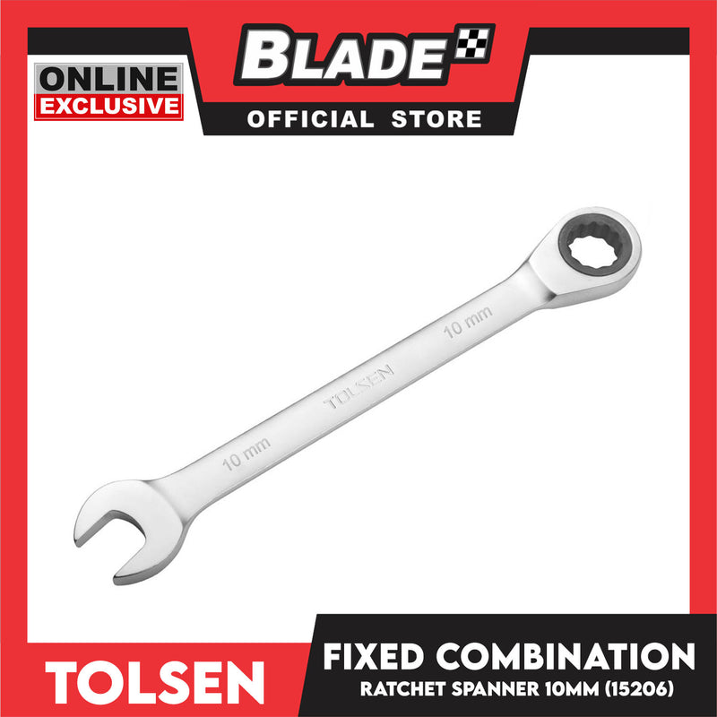 Tolsen 10mm Fixed Combination Ratchet Spanner 15206