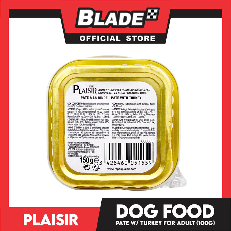 Plaisir Pate With Turkey 150g Dog Wet Food For Adult