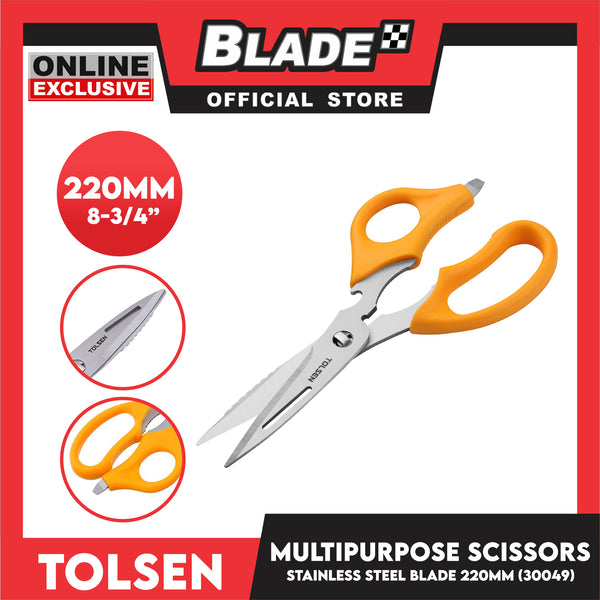 Tolsen  220mm Multipurpose Scissors Stainless Steel Blade 30049