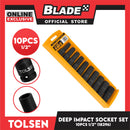 Tolsen 10pcs 1/2' ' Deep Impact Socket Set Industrial 18296