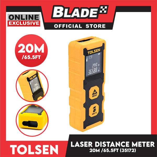 Tolsen 20m/65.5ft. Laser Distance Meter Measurement With LCD Display  35172