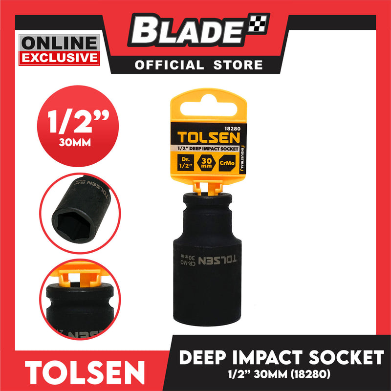 Tolsen 1/2' 30mm ' Deep Impact Socket Industrial 18280