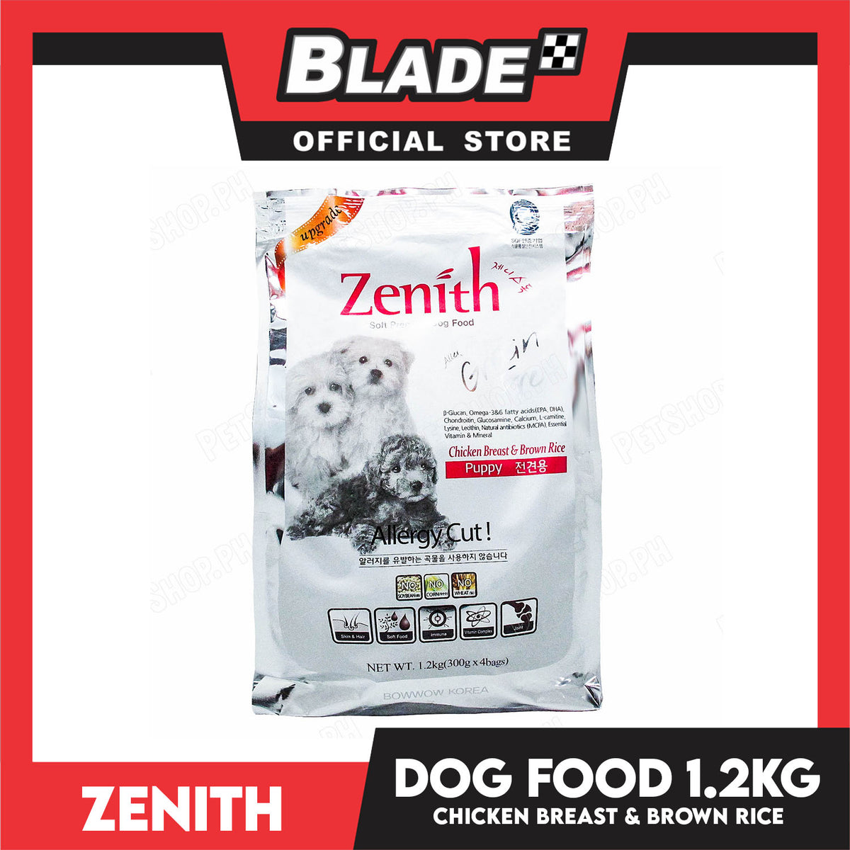 Zenith Soft Premium Allergy Cut Dog Food For Puppy 1.2kg (Chicken Breast And Brown Rice) 1032 Dog Dry Food