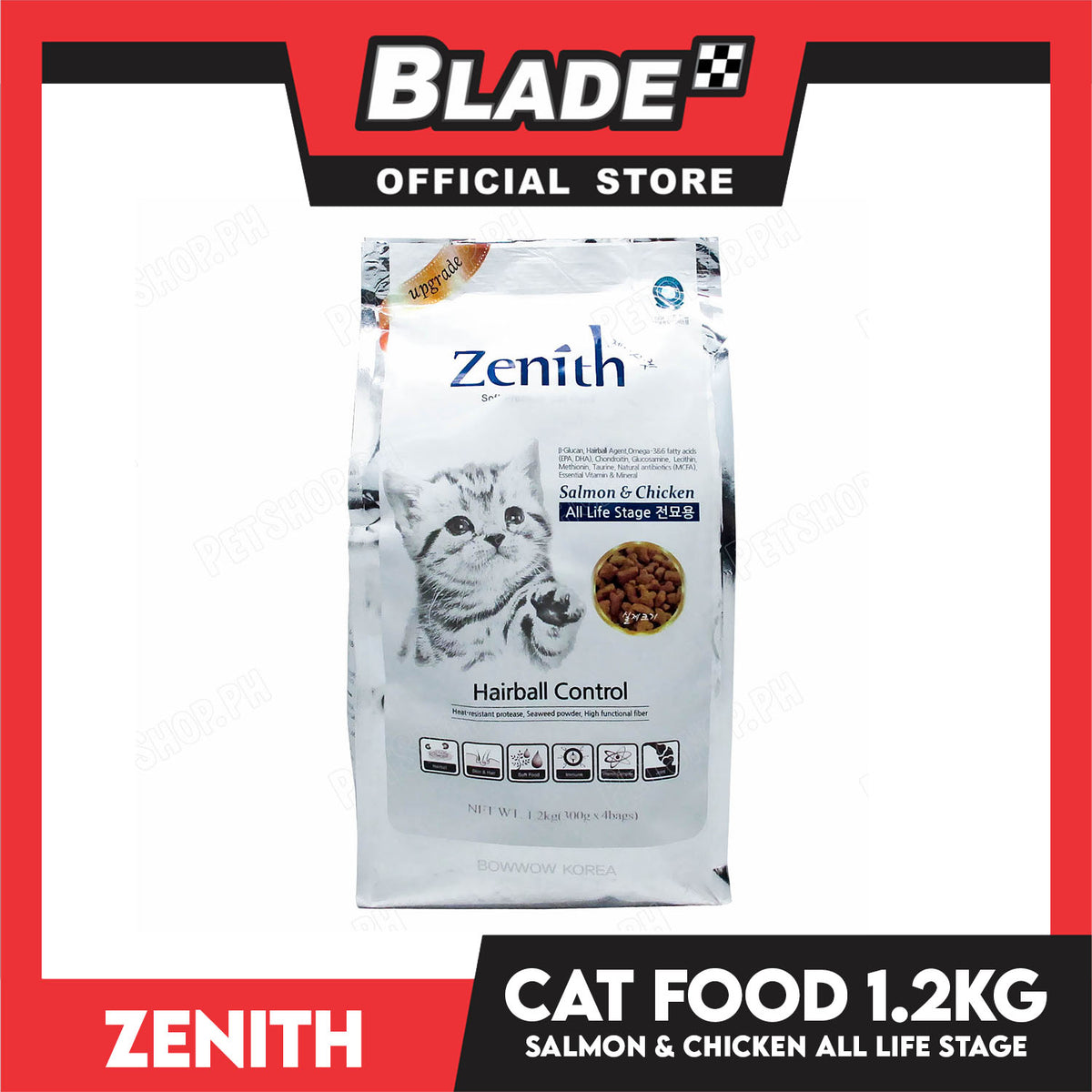 Zenith Soft Premium Hairball Control Cat Food For All Life Stage 1.2kg (Salmon And Chicken) 2952 Cat Dry Food