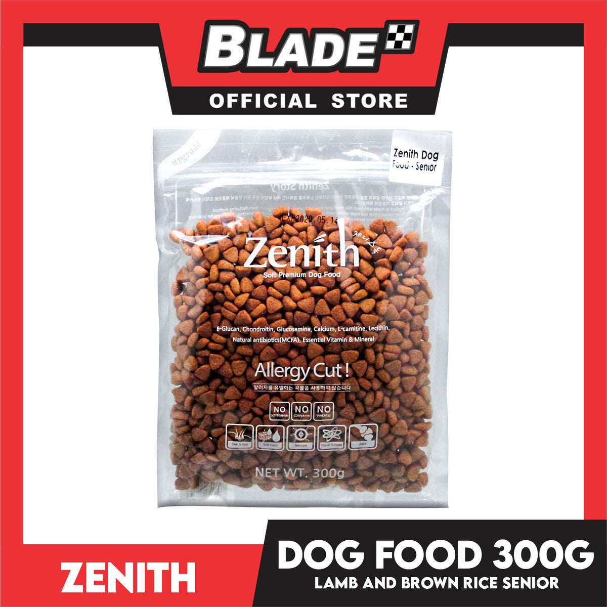 Zenith Soft Premium Allergy Cut, Grain Free For Light And Senior Dog Food 300g (Lamb And Brown Rice) 2035 Dog Dry Food