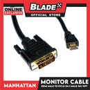 Manhattan Monitor Cable HDMI Male / DVI-D 24 + 1 Male 3.0m / 10 Feet Gold Plated Contacts