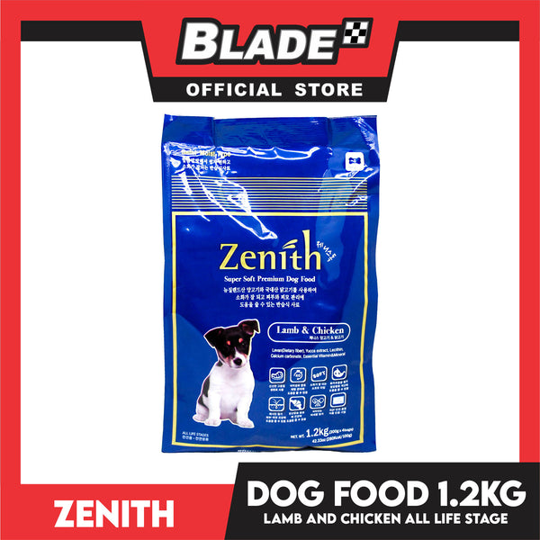 Zenith Super Soft Premium Dog Food For Dogs Small Breeds And All Life Stages 1.2kg (Lamb, Chicken) Blue Z996 Dog Dry Food
