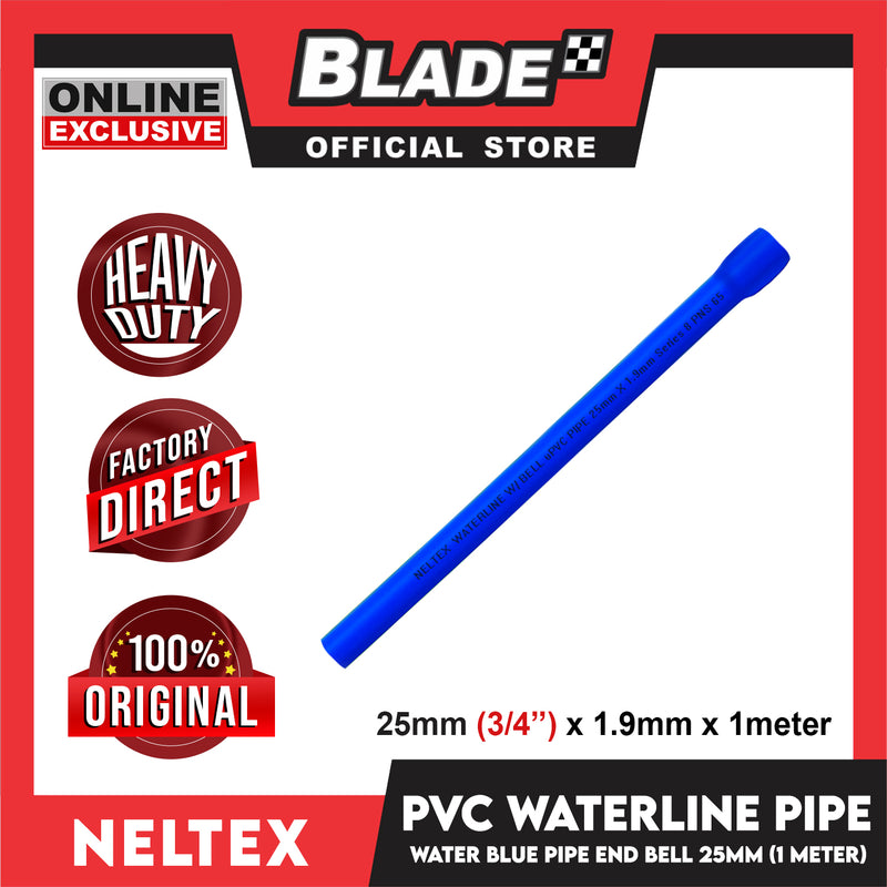 Buy 10 Get 1 Free Neltex PVC Waterline Pipe with Bell 25mm x 1meter (Blue Pipe)