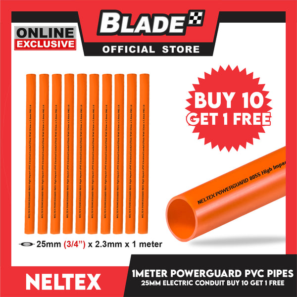 Buy 10 Get 1 Free Neltex PVC Powerguard Pipe 25mm x 1meter Electric Conduit Pipe