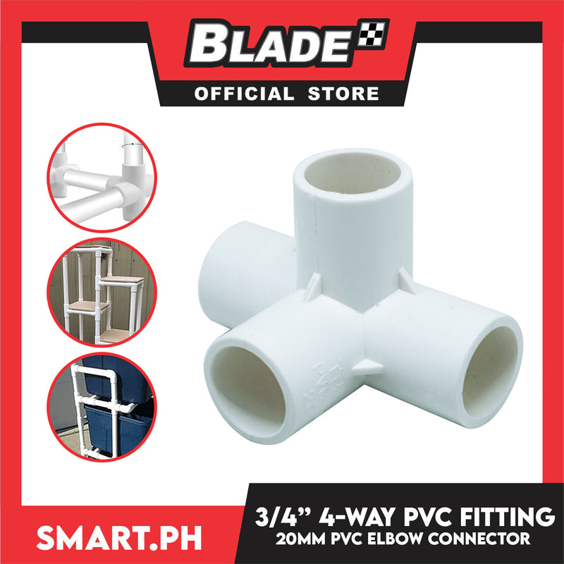 Buy 10 Get 1 Free 4-Way PVC Fitting Pipe Elbow 20mm