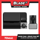70mai Dash Cam 4K A800S + Rear Cam Set 3840 x 2160 Resolution (Black) 4K Ultra HD Video, Built-In Wifi And GPS , App Enabled, Rear Camera