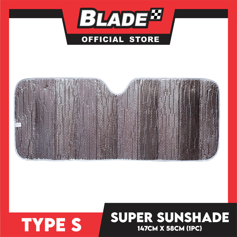 Type S Super Sunshade 147cm x 58cm Form Fitting Design, UV Blocker And Ultra Reflective 1pc T12510