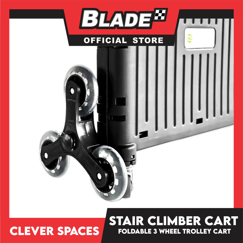 Clever Spaces Stair Climber Foldable Trolley Cart With Lid And 3 Wheel, Carrying Weight Capacity 77lbs