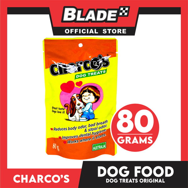 Charco's Dog Treats 80g (Original Flavor) Reduce Body Odor, Bad Breath And Stool Odor And Improves Dog Dental Hygine
