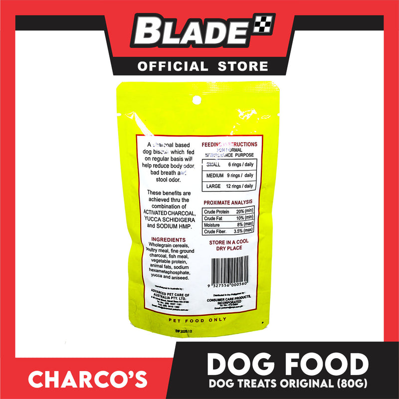 Charco's Dog Treats 80g (Original Flavor) Reduce Body Odor, Bad Breath And Stool Odor And Improves Dog Dental Hygine