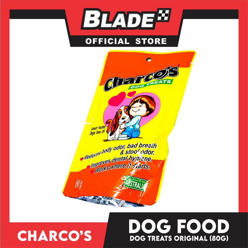 Charco's Dog Treats 80g (Original Flavor) Reduce Body Odor, Bad Breath And Stool Odor And Improves Dog Dental Hygine