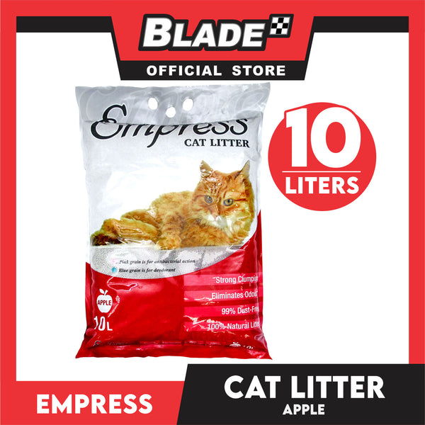 Empress Cat Litter 10 Liters (Apple Scent) Strong Clumping, Eliminates Odors, 99% Dust Free, 100% Natural Cat Litter
