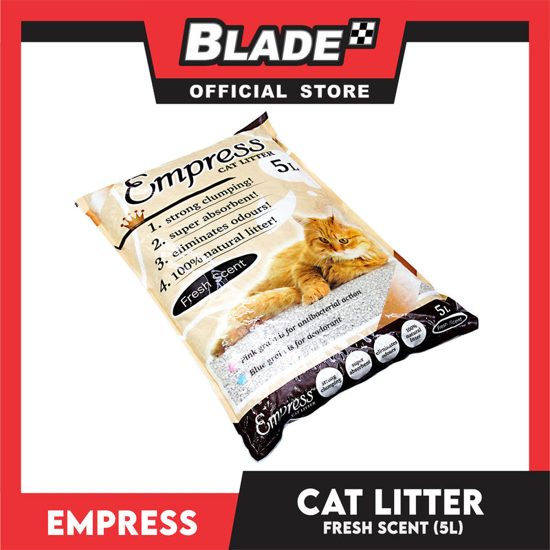 Empress Cat Litter 5 Liters (Fresh Scent) Strong Clumping, Eliminates Odors, 99% Dust Free, 100% Natural Cat Litter