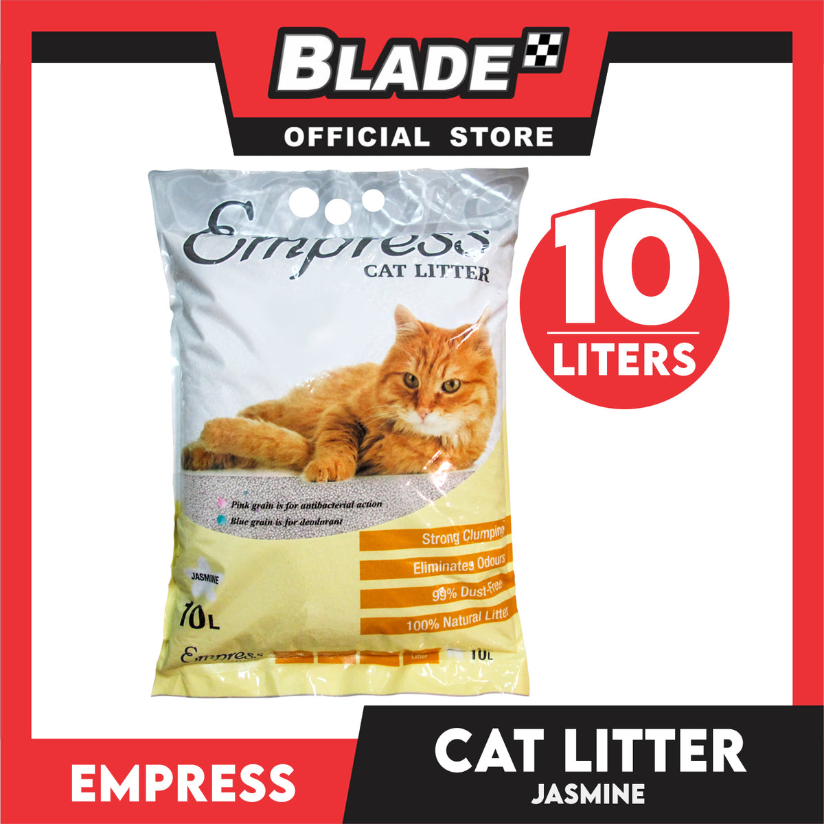 Empress Cat Litter 10 Liters (Jasmine Scent) Strong Clumping, Eliminates Odors, 99% Dust Free, 100% Natural Cat Litter