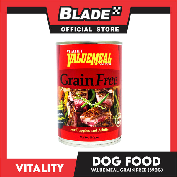 Vitality ValueMeal Canned Dog Food Grain Free For Puppies And Adults 390g Dog Food, Dog Wet Food