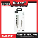 Havit Adaptor 4 In 1 Hub Type-C Cable HB41 (Silver) Multi Splitter Adapter, 480Mbps Transfer Speed, 5Gbps Transfer Rate