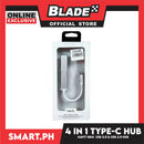 Havit Adaptor 4 In 1 Hub Type-C Cable HB41 (Silver) Multi Splitter Adapter, 480Mbps Transfer Speed, 5Gbps Transfer Rate