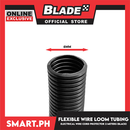 2 Meters Electric Wire Protection, Wire Loom Tubing Auto Wire Conduit Flexible Cover (Black) Cover For Electrical Wires And Cables