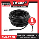 8 Meters Electric Copper Cable Wire 300-500V Wire Cable Extension Cord (Black)