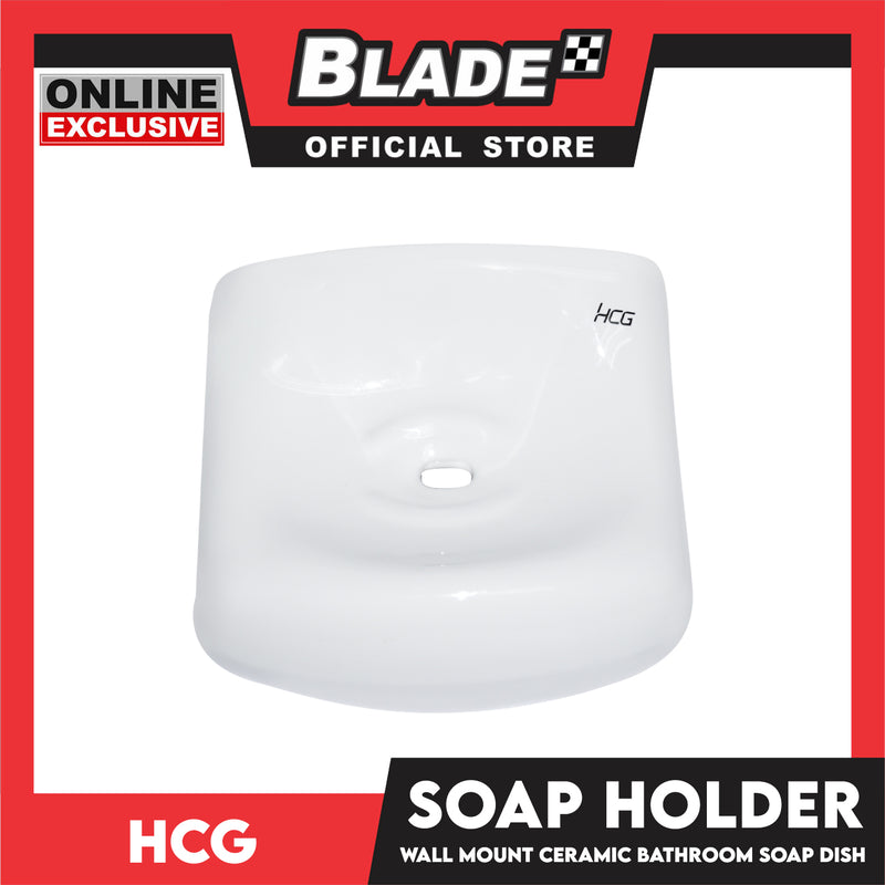 HCG Ceramic Soap Holder Replacement, Wall Mount Bathroom Soap Dish 12 x 13 x 8cm BA31 (White) Accessories Not Included