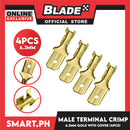 4pcs Male Terminal Crimp Gold Plated With Cover 6.3mm Non-insulated Crimp Terminals Cable Lug Wire Connectors