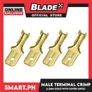 4pcs Male Terminal Crimp Gold Plated With Cover 6.3mm Non-insulated Crimp Terminals Cable Lug Wire Connectors