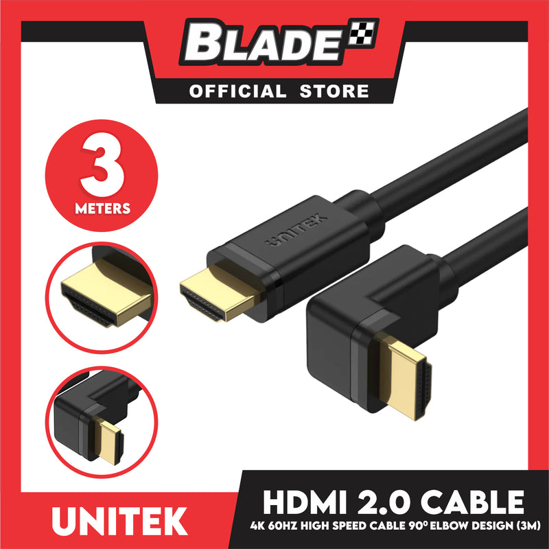 Unitek Cable 4K - 60Hz High Speed HDMI 2.0 Cable With Right Angle 90 E –