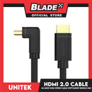 Unitek Cable 4K - 60Hz High Speed HDMI 2.0 Cable With Right Angle 270 Elbow Design, Support HDR10, HDCP2.2, 3D And 7.1 Surround Sound 3 Meters YC1009