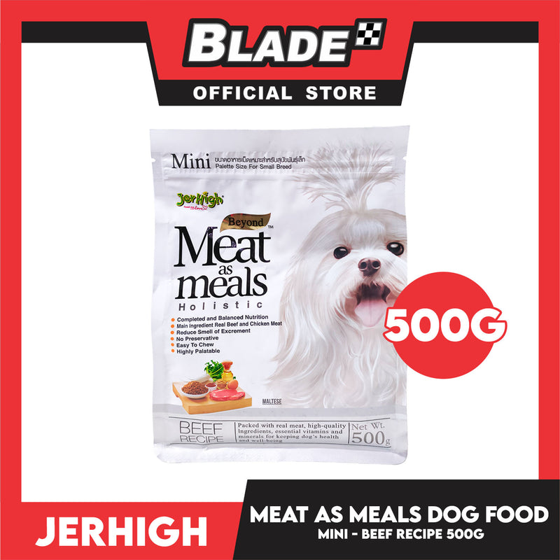 Jerhigh Meat As Meals Holistic, Soft And Tender Semi-Moist Dog Food 500g Mini Palette Size For Small Breed (Beef Recipe Flavor)