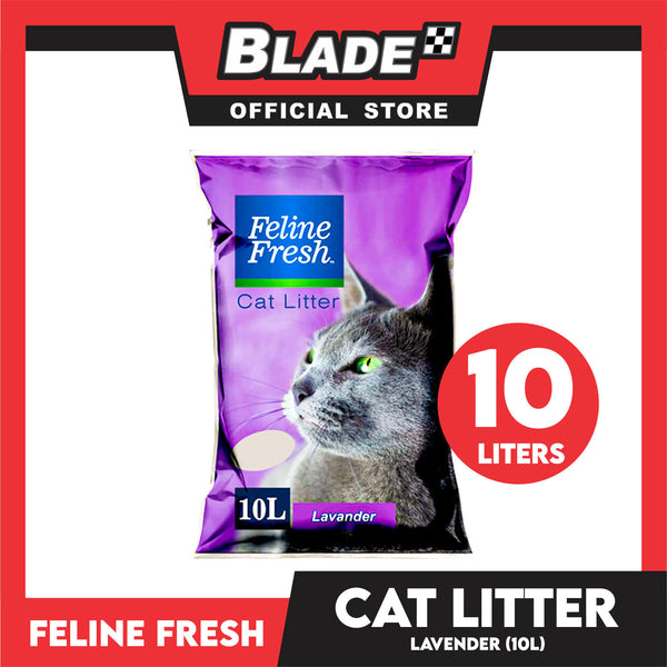 Feline Fresh Cat Litter Sand 10 Liters (Lavender Scent) 99% Dust-Free, High Absorbency, Minimal Tracking For Cats Of All Ages