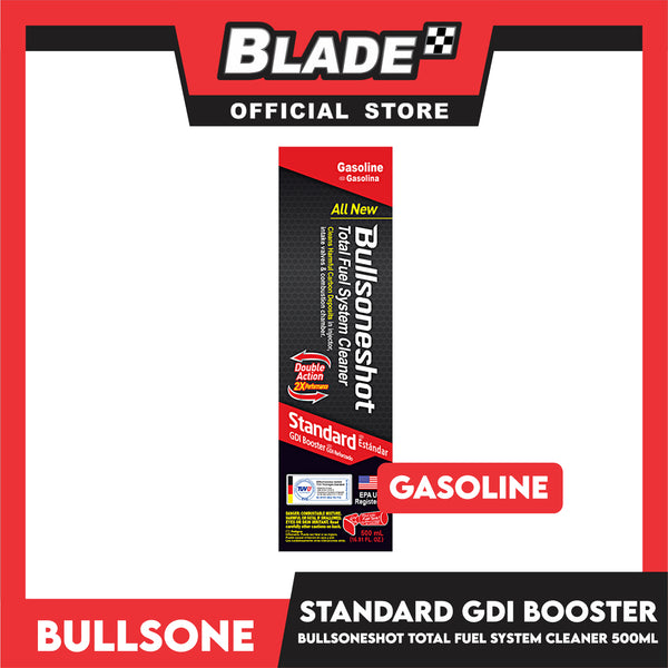 Bullsoneshot Standard Total Fuel System Cleaner, Double Action 2X Performance 500ml (Gasoline Engine) Cleans Harmful Carbon Deposits In Injector, Intake Valves And Combustion Chamber