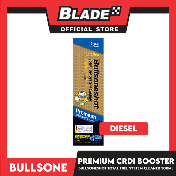 Bullsoneshot Premium Total Fuel System Cleaner, 3X Cleaning Performance Triple Action 500ml (Diesel Engine) Cleans Harmful Carbon Deposits And Protects Wear In Injector