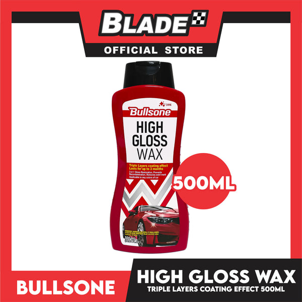 Bullsone High Gloss Wax 500ml Triple Layers Coating Effect Last For Up To 3 Months, 3 in 1 Gloss Restoration, Prevents Recontamination, Removes Swirl Mark, Applicable To Any Colors Of Cars