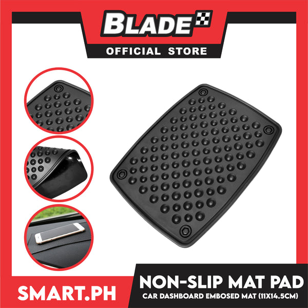 Car Dashboard Non Slip Mat Pad (Black) 110mm x 145mm Anti-Slide Sticky Extra-Thick Dash Pad For Radar Detector, Cell Phone, Keys, Glass, Mirrors, Metal