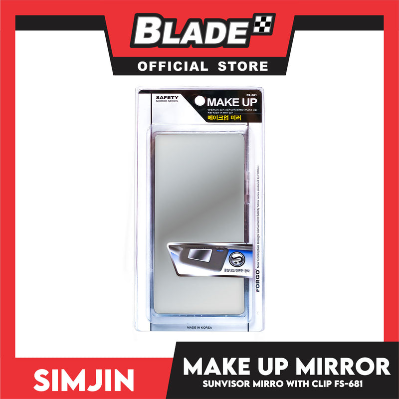 Car Sun Visor Mirror Clip On 11cm x 22cm FS-681 Makeup Mirror For Car Visor On Car Vanity Mirror Sun-Shading Cosmetic Mirror Stainless Steel