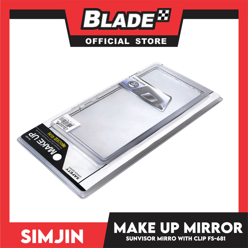 Car Sun Visor Mirror Clip On 11cm x 22cm FS-681 Makeup Mirror For Car Visor On Car Vanity Mirror Sun-Shading Cosmetic Mirror Stainless Steel
