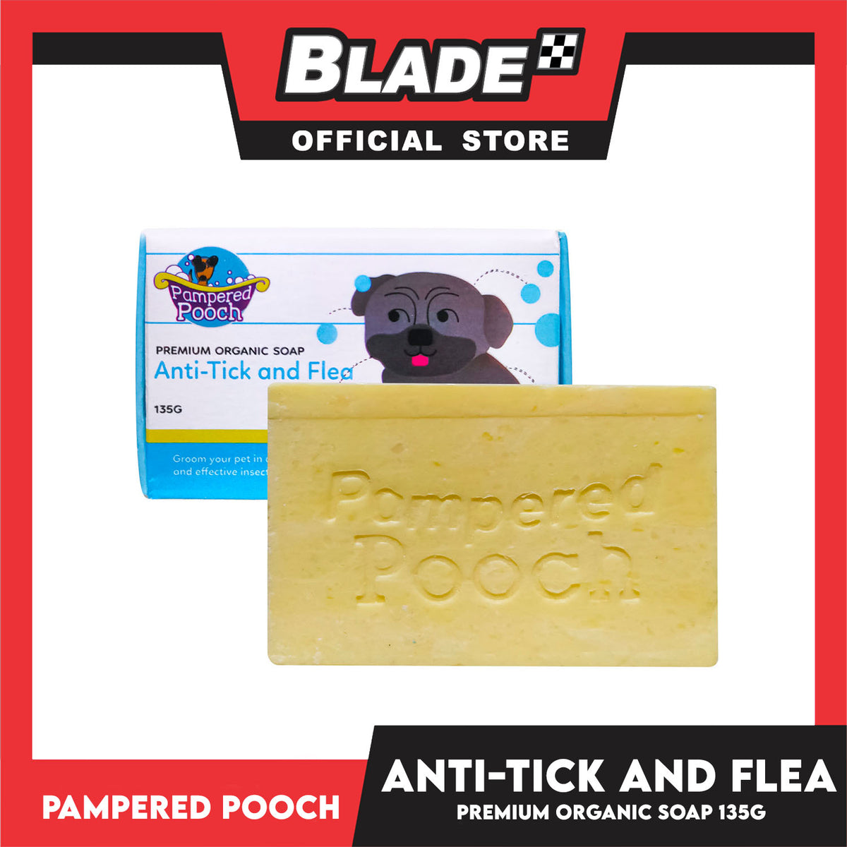 Pampered Pooch Premium Organic Soap, Anti-Tick And Flea Dog Soap 135g Pet Grooming